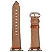 CINORS Leather Band Compatible Replacement for Apple iWatch 41mm 40mm 38mm Women Genuine Brown Leather Bands Wrist Strap with Rose Gold Buckle Replacement for Apple Watch Series 7 6 5 4 3 2 1 SE