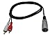 zdyCGTime 5ft/1.5m XLR Y Splitter Patch Cable, 1 XLR Male to 2 RCA Male Stereo Plug Adapter Cable