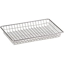 G.E.T. Enterprises 4-835812 Metal Rectangular Wire Serving Tray, Stainless Steel