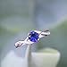 Oxford Diamond Co Round Simulated Blue Sapphire & White Cubic Zirconia .925 Sterling Silver Ring Size 9