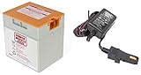Orange 12V Power Wheels Battery 00801-1661 + 12 Volt Charger w/ Probe 00801-1778