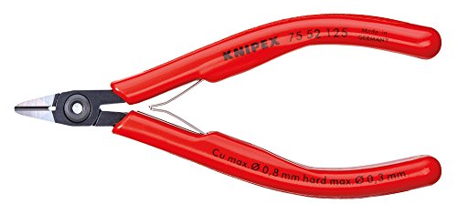 Knipex 75 52 125 EAN Elektronik-Seitenschneider brüniert mit Kunststoff-Hüllen 125 mm