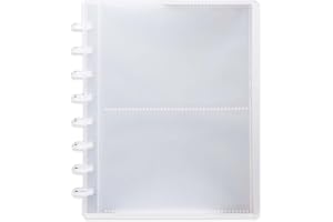 Clear Discbound Pocket Sleeves 7 Disc Sheet Protectors 20 Inner Pages PP 5x7 Pockets PET Cover Photo Card Protector Binder Al