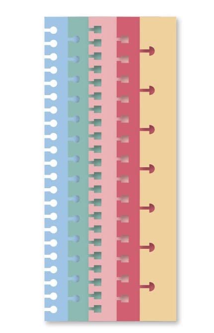 Craftelier - Set of 5 Binding Edges - for Scrapbooking and Crafts - Suitable for Various Materials and Multiple Die Cutting Machines - Size 16.30 x 0.76 and 16.8 x 0.8 cm