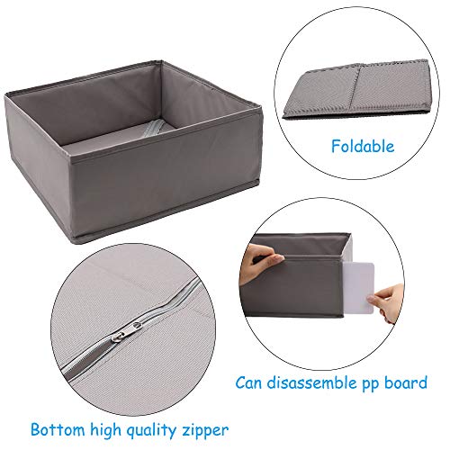 Mebbay Foldable Cloth Storage Box, Closet Dresser Drawer Organizer Divider Set, Cube Basket Bins Containers for Underwear, Bras, Socks, Ties, Lingerie Clothing
