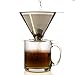 One Cup Coffee Maker by HouseBasics, Pour Over Coffee Dripper made with Stainless Steel Micro Mesh, Filterless, Reusable