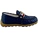 DADAWEN Boy's Girl's Classic Slip-on Loafers Oxford Flat Shoes Blue US Size 9.5 M Toddler