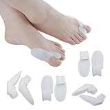 Sumifun 4 Pairs Silicone Toe Separators Gel Toe Protectors Toe Pads (White)