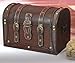 Vintiquewise(TM) Antique Style and Leather Trunk with Round Top