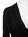 Doublju Soft Knit Cowl Neck Blouse Top for Women with Plus Size (Made in USA) Black Large