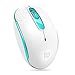 Wireless Mouse (Battery Included), FD M510c 2.4G Mini Silent Click Cordless Mouse, Optical Travel Mice with Nano USB Receiver for Desktop, Laptop, Computer, PC, Chromebook and Notebook (White&Green)
