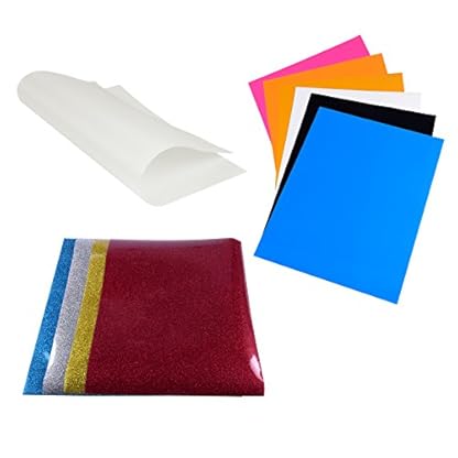 HTV Designs Premium Iron On Heat Transfer Vinyl Bundle. 10 PACK plus a BONUS Teflon. 4 GLITTER 3 NEON 3 PU. Silhouette Cameo Iron On Cricut Vinyl. Heat Press HTV Vinyl for T Shirts-MULTICOLOR