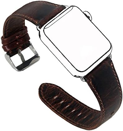 Apple watch band, Yogem Genuine Leather Apple Watch Replacement wristband (Coffee-42mm)