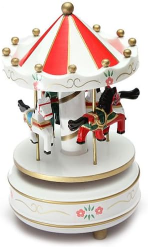 Accessoires De Decoration Ameublement Et Decoration R Toogoo Carrousels Manege Chevaux Musical Bois Carrousel Boite A Musique Jouet Jeu Pr Enfant Bebe Blanc Voxloud Com