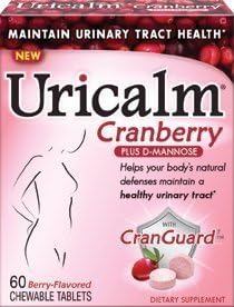 Uricalm Cranberry Plus D-Mannose, Berry, 60 Chewable Tablets (Pack of 3) by Uricalm