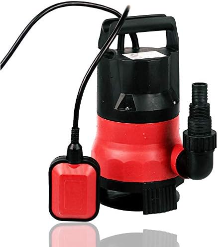 Hosmat Submersible Pump - 110V/60Hz 1/2HP 2115 GPH Clean/Dirty Submersible Water Pump Includes Float Switch for Automatic Operation (0.5HP-Red)