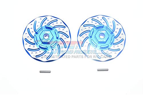 GPM Traxxas Rustler 4X4 VXL (67076-4) Upgrade Parts Aluminum +2mm Hex with Brake Disk with Silver Lining - 1Pr Set Blue