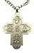 Four Way Cross Crucifix 1 3/8 Inch French Nickel Silver Pendant