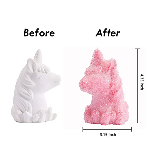 NSKER Science Kids Unicorn Crystal Kit Easy DIY Stem Toys Lab Experiment Results, A Great Educational Gift with Crystal Unicorn for Kids & Teens, Boys & Girls Age 6+ (Pink)