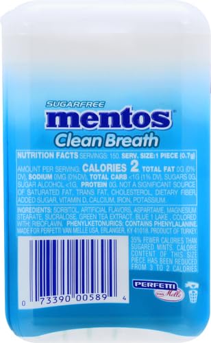 MENTOS WINTERGREEN MINT, 150COUNT