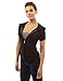 PattyBoutik Women's Hoodie Zip Up Short Sleeve Jacket (Black S)