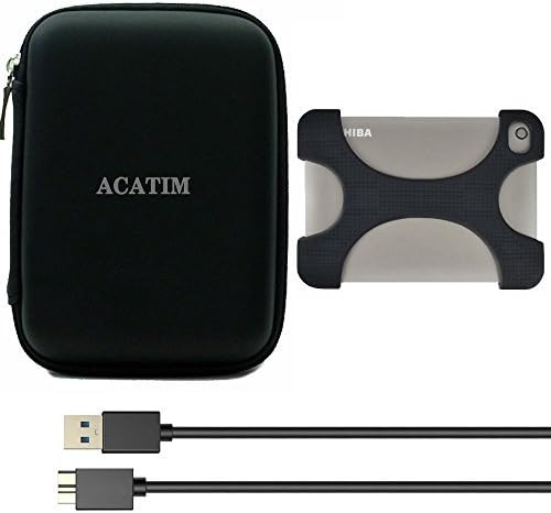 Acatim Hard Disk Case for WD Toshiba Seagate etc External Hard Drive 2.5-inch+ USB3.0 data cable+Shockproof belt