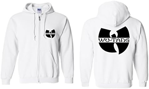 OCPrintShirts Men's ZIP Hoodie BLACK Wu Tang Clan XXL White