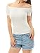 Allegra K Women Short Sleeves Slim Fit Off the Shoulder Top
