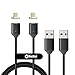 NetDot 2 Pack 2nd Generation 5ft USB Fast Charging Magnetic Micro USB Cable with LED Indicator Compatible with Android Device (5 feet/2 Black)