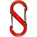 Nite Ize S-Biner Plastic Size-2 Double-Gated Carabiner, Lightweight and Strong, Transparent Orange