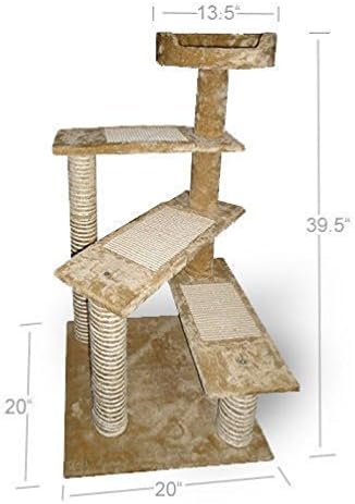 40" H Multi-Level Kitten Cat Tree Furniture Climber Ladder 5 Tiers Beige
