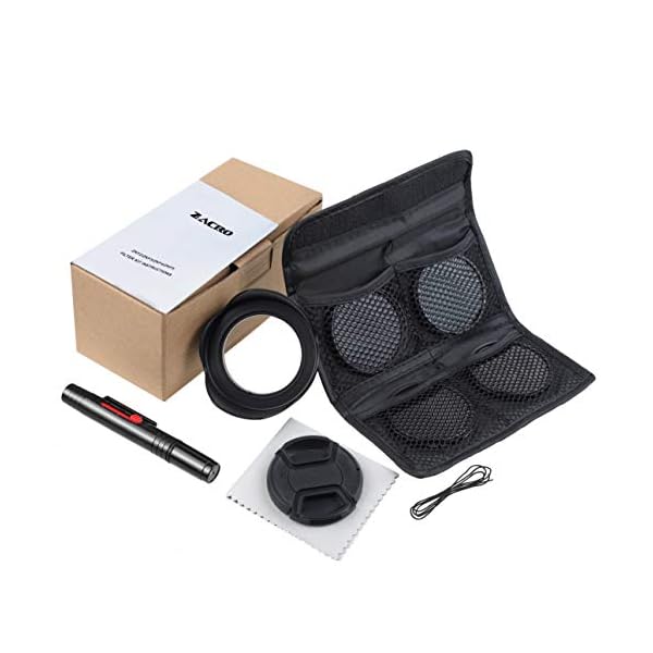 Zacro 52mm Objektiv Filter Set ND2, ND4, ND8, ND16 Kit mit Objektivstift Filtertüte Gegenlichtblende Objektivdeckel und… – Bild 8