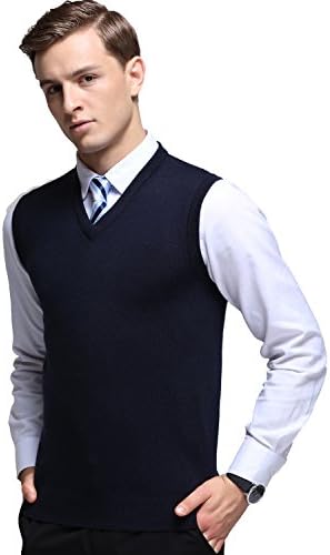 Kinlonsair Mens Casual Slim Fit Solid Lightweight V-Neck Pullover Jumper Tank Tops