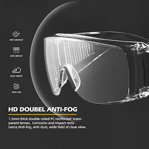 Clear-Safety-Glasses-Personal-Protective-Equipment-Standard-Transparent-Goggles-UV-Protection-Adult-with-Clear-Anti-Fog-Scratch-Resistant-Lenses-For-Construction-Laboratory-Chemistry-Class-2-Pair