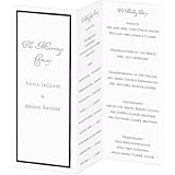 Black Foil Invitation, Program, Trifold, Radiant White Cardstock, 65lb, 50 Pack