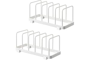 2 Pack Metal Dish Plate Storage Rack Kitchen Storage Cabinet Organizer Pot Lid Holder Multifunctional Dying Display Rack for 