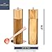 Hearth & Stone Wooden Salt and Pepper Grinder Set - Sea Salt Mill and Pepper Grinder with Rose Gold Scoop - Food-Safe Seasoning Shaker in Ready-to-Gift Packaging