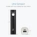 [Half Price Deal] Mini 3400mAh Portable Charger, iXCC (3rd Generation) Lipstick-Sized Power Bank Aluminum External Battery with MFi Certified Lightning Cable - Black
