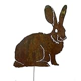 Elegant Garden Design Papa Bunny Garden Stake, Rusty Patina