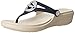 crocs Women's Sanrah Circle Bow Wedge Flip W Dress Sandal, Navy/Stucco, 8 B(M) US