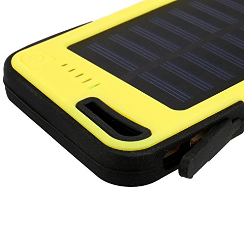 Mchoice 20000 mah Dual-USB Waterproof Solar Power Bank Battery Charger for Cell Phone (Yellow) - Thumbnail 6