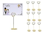 Heart Shape Place Card Holder Stand for Wedding Party Meeting Decoration Party Favor Decoration (Gold)