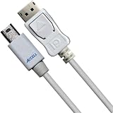 Accell B143B-007J UltraAV Mini DisplayPort to DisplayPort 1.2 Cable with Locking Latch - 6.6 Feet (2 Meters), White
