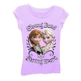 Disney Frozen Strong Bond Strong Heart Youth Purple T-Shirt