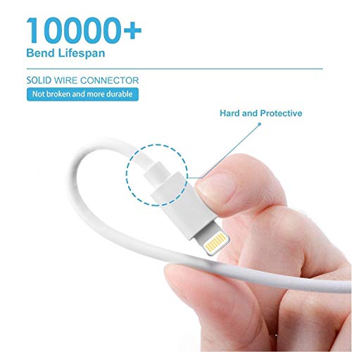 USB Cable, Quntis 3Pack 3ft Phone Charger Cable Fast Charging and Syncing Cord Compatible with iPhone X 8 Plus 7 Plus 6S Plus 6 Plus 5 5S 5C SE iPod iPad Pro and More, White
