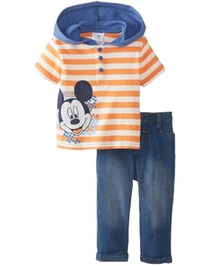 Baby Boys' Mickey Mouse Denim 2 Piece Pant Set