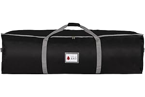 Dadouman Heavy Duty Oxford Christmas Tree Storage Bag with Extra Padded Handles| Waterproof Oxford Artificial Tree Storage Bag | 51" L x 16" W x 16" H, ID Card Included (Black)