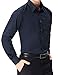 PJ PAUL JONES Young Mens Dress Shirts Slim Fit Basic School Shirts Soft Blue Dress Shirts (Navy Blue,M)