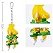 MEWTOGO 2 Pack Natural Wood Block Parrot Chew Toys- Grape&Banana Shaped Hanging Cage Chewing Foraging Toy for Eclectus Budgies Parakeet Cockatiel Conure Lovebirds Small&Medium Birds