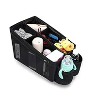 Meinkind Car Organizer Car Trunk Organizer Front & Back Seat Storage Box with 6 Large Pockets, Collapsible Large Car Seat Organizer for Toys & Books